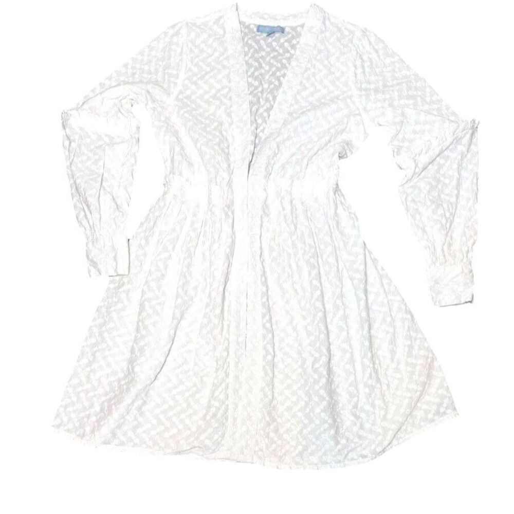 Antonio Melani 100% Cotton Lace Swim Cover Up Dress White Boho Tunic Size M